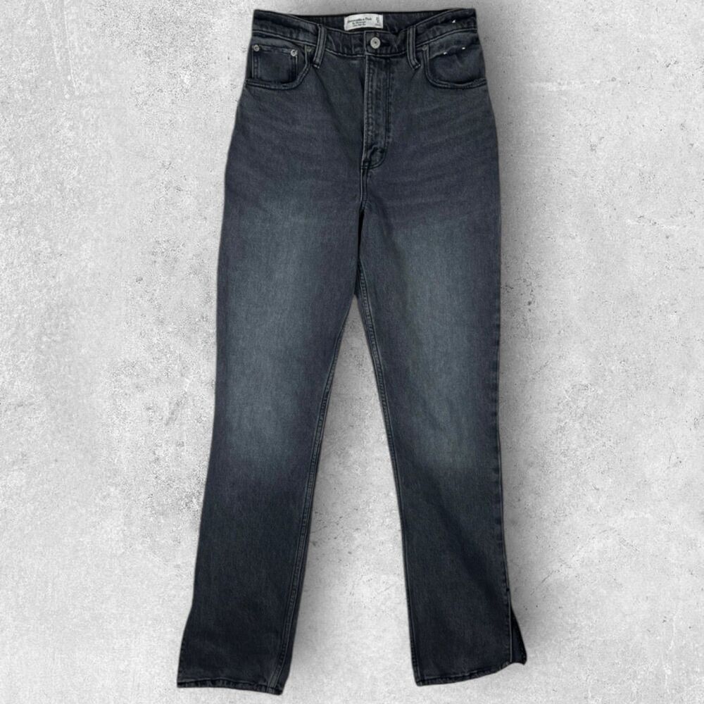 Abercrombie & Fitch 90s Straight Ultra High Rise Curve Love Jeans 27 4R Black